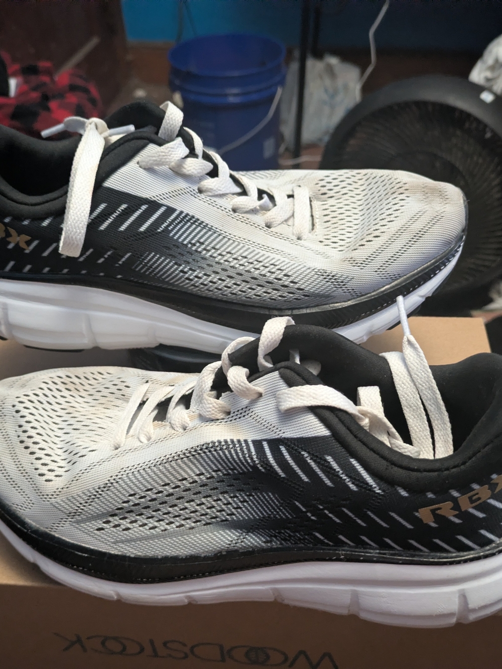 RBX White & Black Women's Athletic Running Shoes Well Worn Size 8